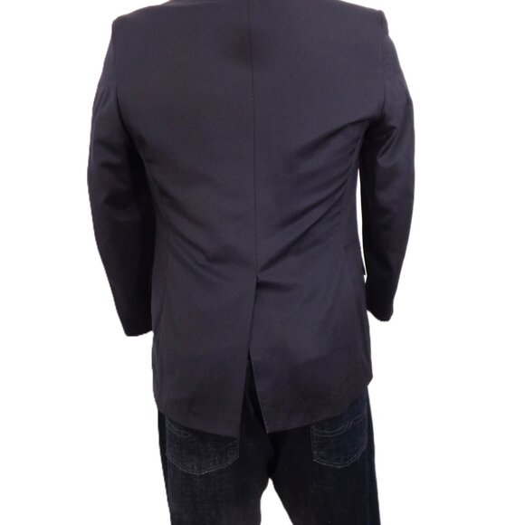 Tom James 100% Wool Midnight Blue Blazer 38R Gold Color Button - Picture 7 of 14
